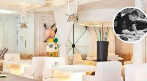 White-themed dining lounge
